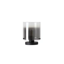 Veioza Searchlight SWEDEN metal, sticla, negru, fumuriu, E27 - EU88913-1BK