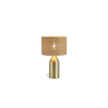 Veioza Searchlight Pheobe metal, rattan, auriu, maro, E27, 40W - EU89745GO