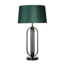 Veioza Searchlight Chic metal, textil, negru, verde, E27, 60W - EU91101EM