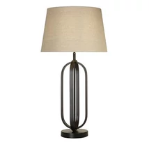 Veioza Searchlight Chic metal, textil, negru, bej, E27, 60W - EU91101NA