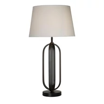 Veioza Searchlight Chic metal, textil, negru, alb, E27, 60W - EU91101WH
