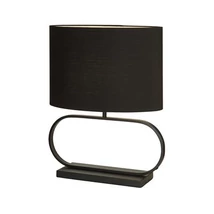 Veioza Searchlight Sleek metal, textil, bronz, negru, E27, 60W - EU92101BK