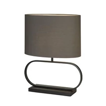 Veioza Searchlight Sleek metal, textil, bronz, gri, E27, 60W - EU92101GY