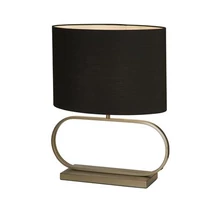 Veioza Searchlight Sleek metal, textil, bronz, negru, E27, 60W - EU92102BK