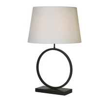 Veioza Searchlight Elegant metal, textil, negru, alb, E27, 60W - EU93101WH