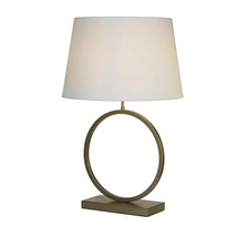 Veioza Searchlight Elegant metal, textil, bronz, alb, E27, 60W - EU93102WH