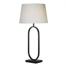Veioza Searchlight Modish metal, textil, negru, alb, E27, 60W - EU94101WH