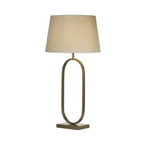 Veioza Searchlight Modish metal, textil, bronz, bej, E27, 60W - EU94102NA