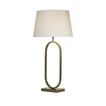 Veioza Searchlight Modish metal, textil, bronz, alb, E27, 60W - EU94102WH