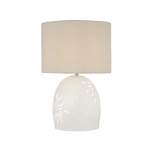 Veioza Searchlight CORA ceramica, tesatura, alb, bej, E27 - EU9775WH