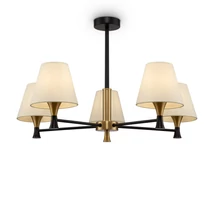 Candelabru PERFETTO metal, textil,negru, alama, E14 - MOD127PL-05BBS