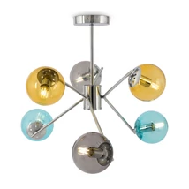 Pendul NANCY metal, sticla, crom, E14 - MOD139PL-06CH
