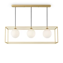 Pendul TRINITY metal, sticla, auriu, alb, E14 - MOD145PL-03G
