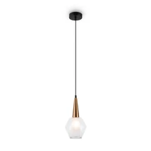 Pendul COPITA metal, sticla, auriu, alb, E14 - P003PL-01G
