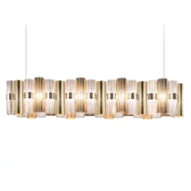 Pendul Slamp LA LOLLO metal, Lentiflex, Cristalflex, Goldflex, auriu LED, 2700K, 110W, 12420lm - LALS3XLGLD01T00NMTEU