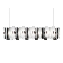 Pendul Slamp LA LOLLO metal, Opalflex, Lentiflex, Pewterflex, alb, gri LED, 2700K, 110W, 12420lm - LALS3XLPWT01T00NMTEU