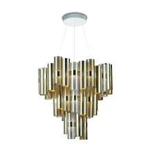 Pendul Slamp LA LOLLO metal, Lentiflex, Goldflex, auriu LED, 2700K, 130W, 15000lm - LALSXL0GLD01T00NMTEU