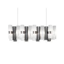 Pendul Slamp LA LOLLO metal, Opalflex, Lentiflex, Pewterflex, alb, gri LED, 2700K, 70W, 7820lm - LALSXXLPWT01T00NMTEU