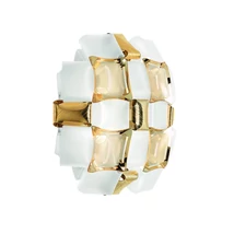 Aplica de perete Slamp MIDA metal, Lentiflex, Opalflex, Goldflex, alb, auriu E14 - MIDWS00GLD00000NMTEU