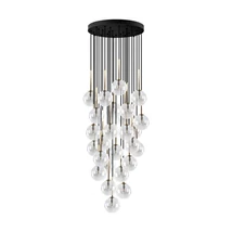 Pendul TK Lighting NILOS metal, sticla, negru, transparent, G9 - TK-10099