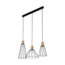 Pendul TK Lighting MODESTO metal, lemn, negru, maro, GU10 - TK-10158