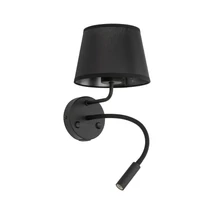 Aplica de perete TK Lighting MAJA metal, textil, negru, E27 + G9 - TK-10203