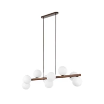 Pendul TK Lighting ESTERA metal, lemn, sticla, negru, maro, alb, G9 - TK-10273