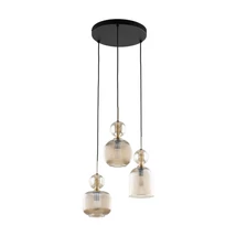 Pendul TK Lighting SOPHIA metal, sticla, negru, chihlimbar, E14 - TK-11041