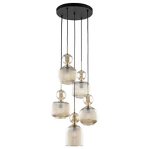 Pendul TK Lighting SOPHIA metal, sticla, negru, chihlimbar, E14 - TK-11043