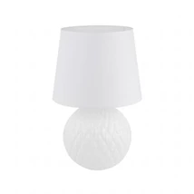 Veioza TK Lighting SANTANA sticla, textil, alb, E27 - TK-16046