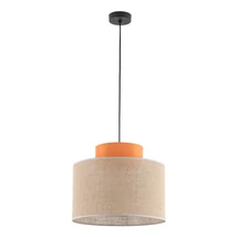 Pendul TK Lighting DUO metal, textil, portocaliu, natur, E27 - TK-3227