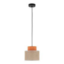 Pendul TK Lighting DUO metal, textil, portocaliu, natur, E27 - TK-3255