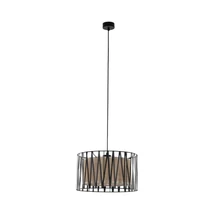 Pendul TK Lighting HARMONY metal, textil, negru, bej, E27 - TK-4562