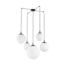 Pendul TK Lighting ESME metal, sticla, negru, alb, E27 - TK-4791