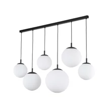 Pendul TK Lighting ESME metal, sticla, negru, alb, E27 - TK-4792