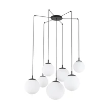 Pendul TK Lighting ESME metal, sticla, negru, alb, E27 - TK-4794