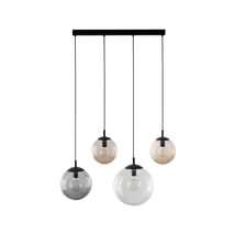 Pendul TK Lighting ESME metal, sticla, negru, fumuriu, chihlimbar, E27 - TK-4795