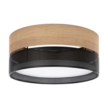 Plafoniera TK Lighting NICOL metal, lemn, negru, maro, E27 - TK-4800