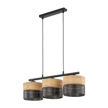 Pendul TK Lighting NICOL metal, lemn, negru, maro, E27 - TK-4801
