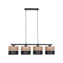 Pendul TK Lighting NICOL metal, lemn, negru, maro, E27 - TK-4802