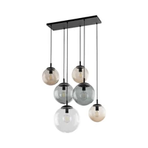 Pendul TK Lighting ESME metal, sticla, negru, chihlimbar, fumuriu, transparent, E27 - TK-4819