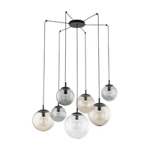 Pendul TK Lighting ESME metal, sticla, negru, chihlimbar, fumuriu, transparent, E27 - TK-4863