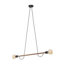 Pendul TK Lighting HELIX metal, lemn, negru, maro, E27 - TK-4948