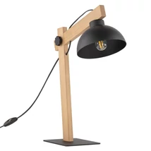 Veioza TK Lighting OSLO metal, lemn, negru, maro, E27 - TK-5346