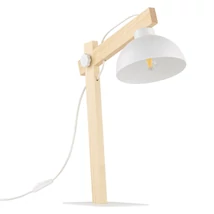 Veioza TK Lighting OSLO metal, lemn, alb, maro, E27 - TK-5347