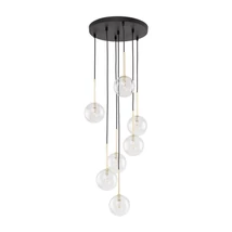 Pendul TK Lighting NILOS metal, sticla, negru, transparent, G9 - TK-5362