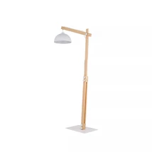 Lampadar TK Lighting OSLO metal, lemn, alb, E27 - TK-5592