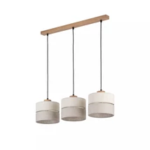 Pendul TK Lighting ECO lemn, textil, bej, E27 - TK-5771