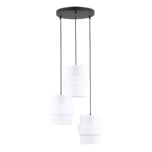 Pendul TK Lighting CALISTO metal, textil, negru, alb, E27 - TK-6018