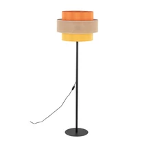 Lampadar TK Lighting TRIO metal, textil, negru, portocaliu, galben, E27 - TK-6451